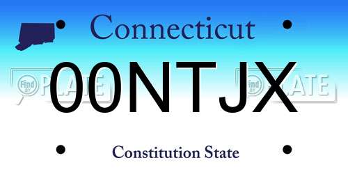 00NTJX Connecticut License Plate