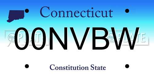 00NVBW Connecticut License Plate
