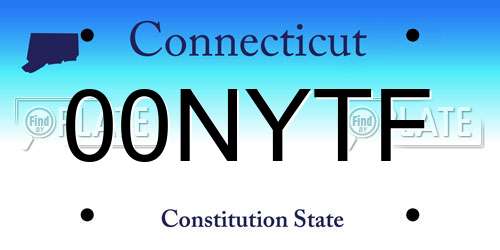 00NYTF Connecticut License Plate