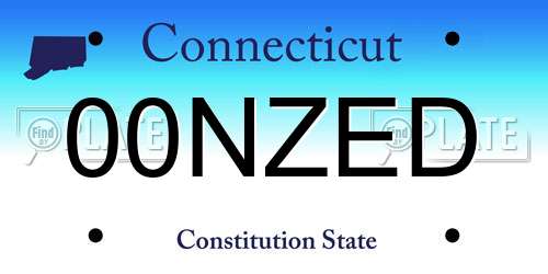 00NZED Connecticut License Plate