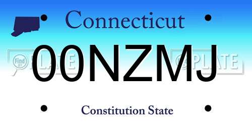 00NZMJ Connecticut License Plate