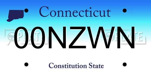 00NZWN Connecticut License Plate