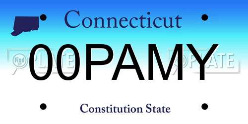 00PAMY Connecticut License Plate