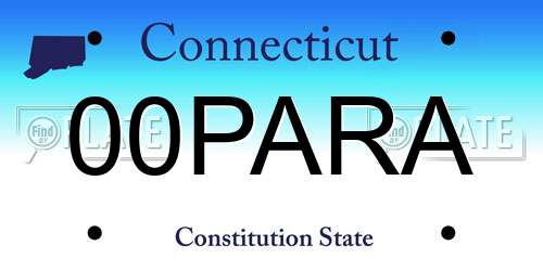 00PARA Connecticut License Plate