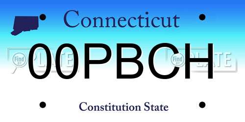 00PBCH Connecticut License Plate