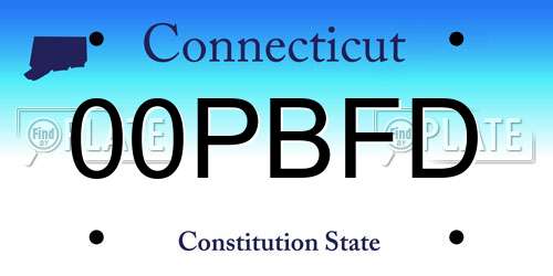 00PBFD Connecticut License Plate
