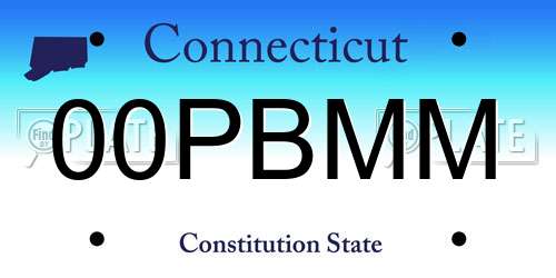 00PBMM Connecticut License Plate