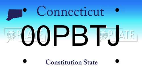 00PBTJ Connecticut License Plate
