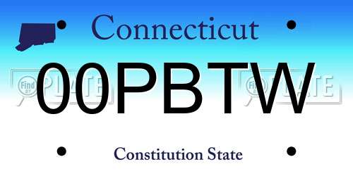 00PBTW Connecticut License Plate