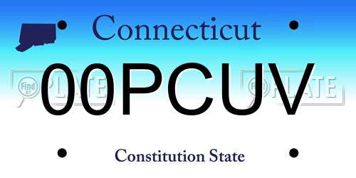 00PCUV Connecticut License Plate