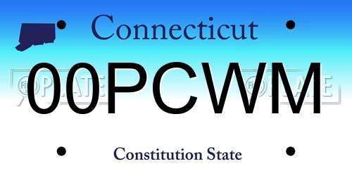 00PCWM Connecticut License Plate