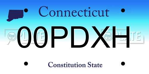 00PDXH Connecticut License Plate