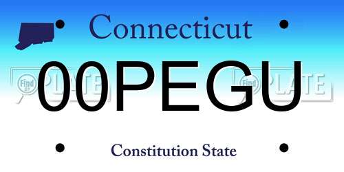 00PEGU Connecticut License Plate