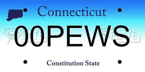 00PEWS Connecticut License Plate