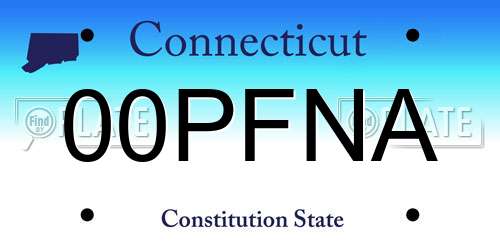 00PFNA Connecticut License Plate