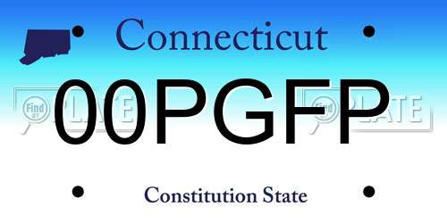 00PGFP Connecticut License Plate