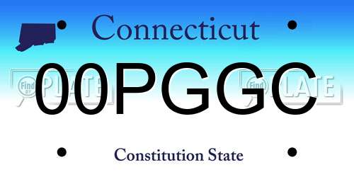 00PGGC Connecticut License Plate