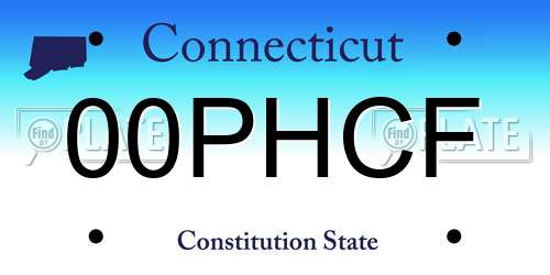 00PHCF Connecticut License Plate