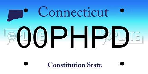 00PHPD Connecticut License Plate