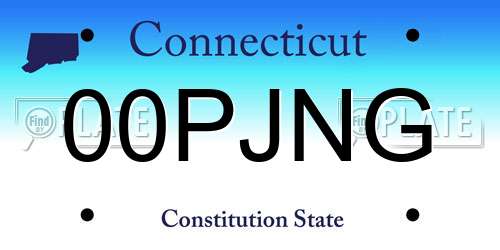 00PJNG Connecticut License Plate