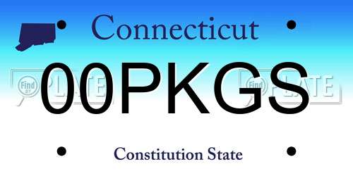 00PKGS Connecticut License Plate