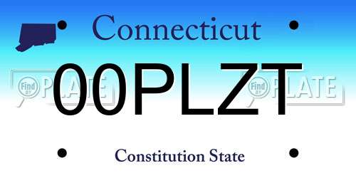00PLZT Connecticut License Plate