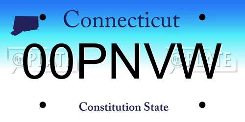 00PNVW Connecticut License Plate
