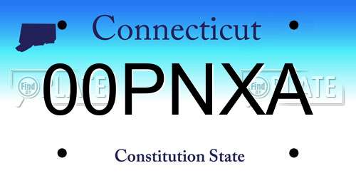 00PNXA Connecticut License Plate