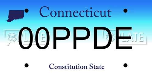 00PPDE Connecticut License Plate