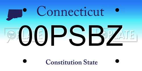 00PSBZ Connecticut License Plate
