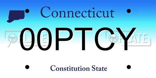 00PTCY Connecticut License Plate
