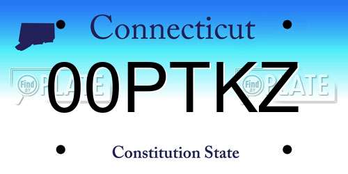 00PTKZ Connecticut License Plate