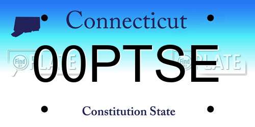 00PTSE Connecticut License Plate