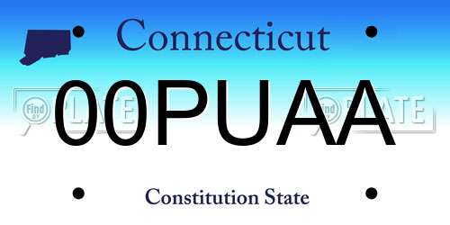 00PUAA Connecticut License Plate