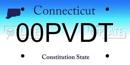 00PVDT Connecticut License Plate