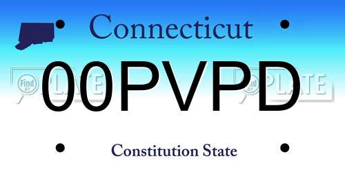 00PVPD Connecticut License Plate