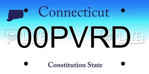 00PVRD Connecticut License Plate