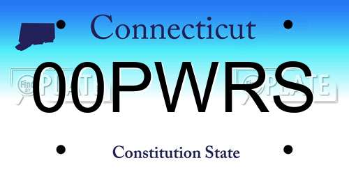 00PWRS Connecticut License Plate