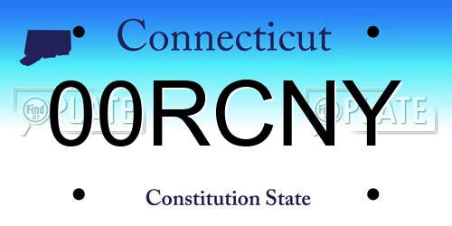 00RCNY Connecticut License Plate