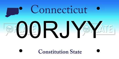 00RJYY Connecticut License Plate