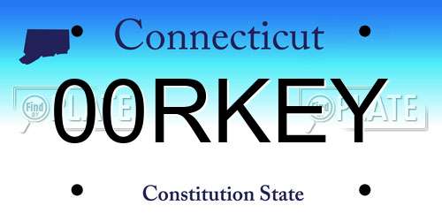 00RKEY Connecticut License Plate