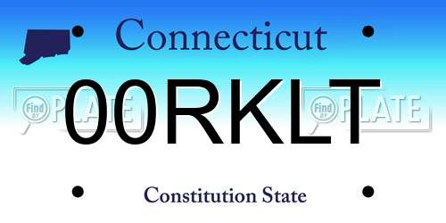00RKLT Connecticut License Plate