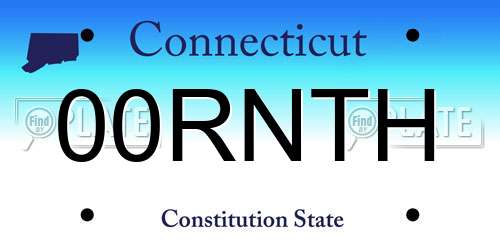00RNTH Connecticut License Plate