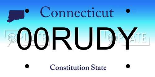 00RUDY Connecticut License Plate