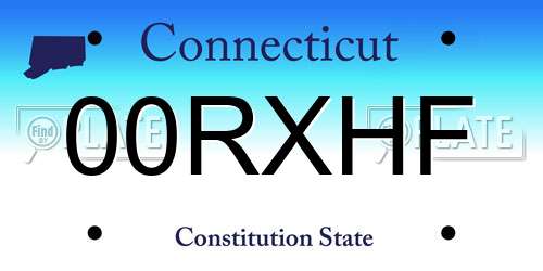 00RXHF Connecticut License Plate