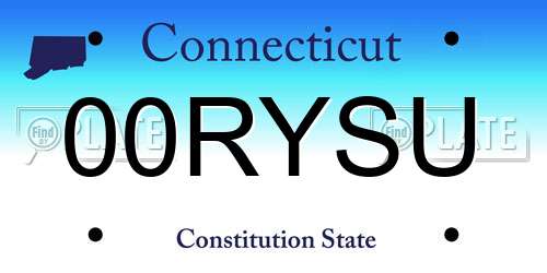 00RYSU Connecticut License Plate