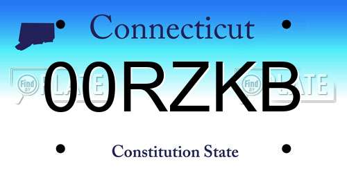 00RZKB Connecticut License Plate