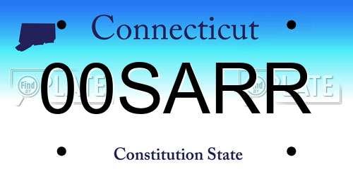 00SARR Connecticut License Plate
