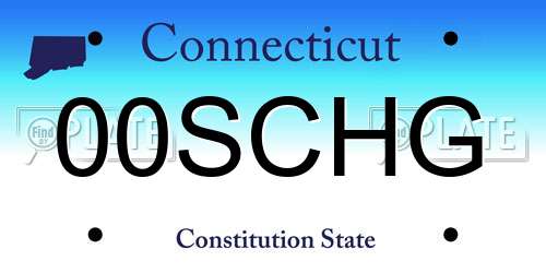 00SCHG Connecticut License Plate