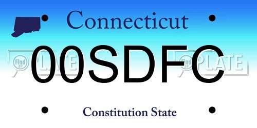 00SDFC Connecticut License Plate